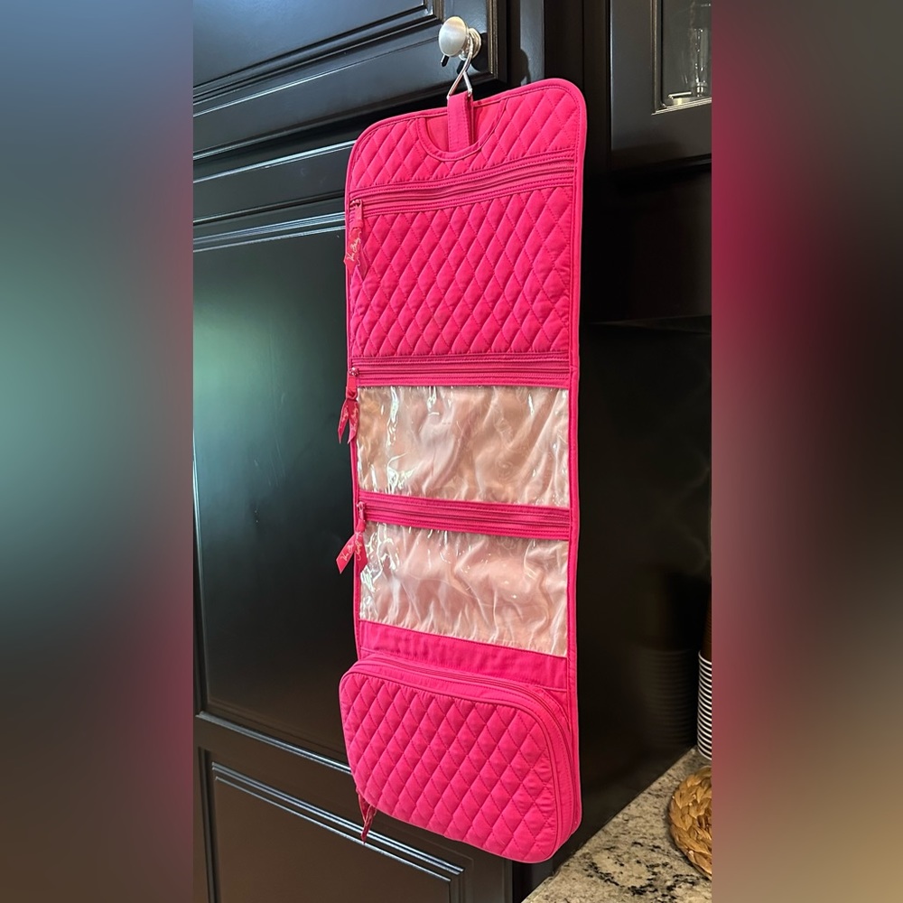 Vera Bradley Foldable Cosmetic Bag (Hot Pink)